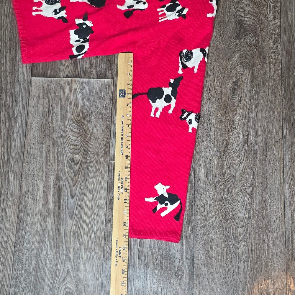 Michael Simon Cow Print Beaded Cardigan Medium Red Womens Vintage 1998 Sweater - Picture 10 of 11